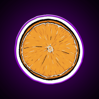 One Single Orange Slice Snack Food Led Neon Sign Rgb Color - Shineneon
