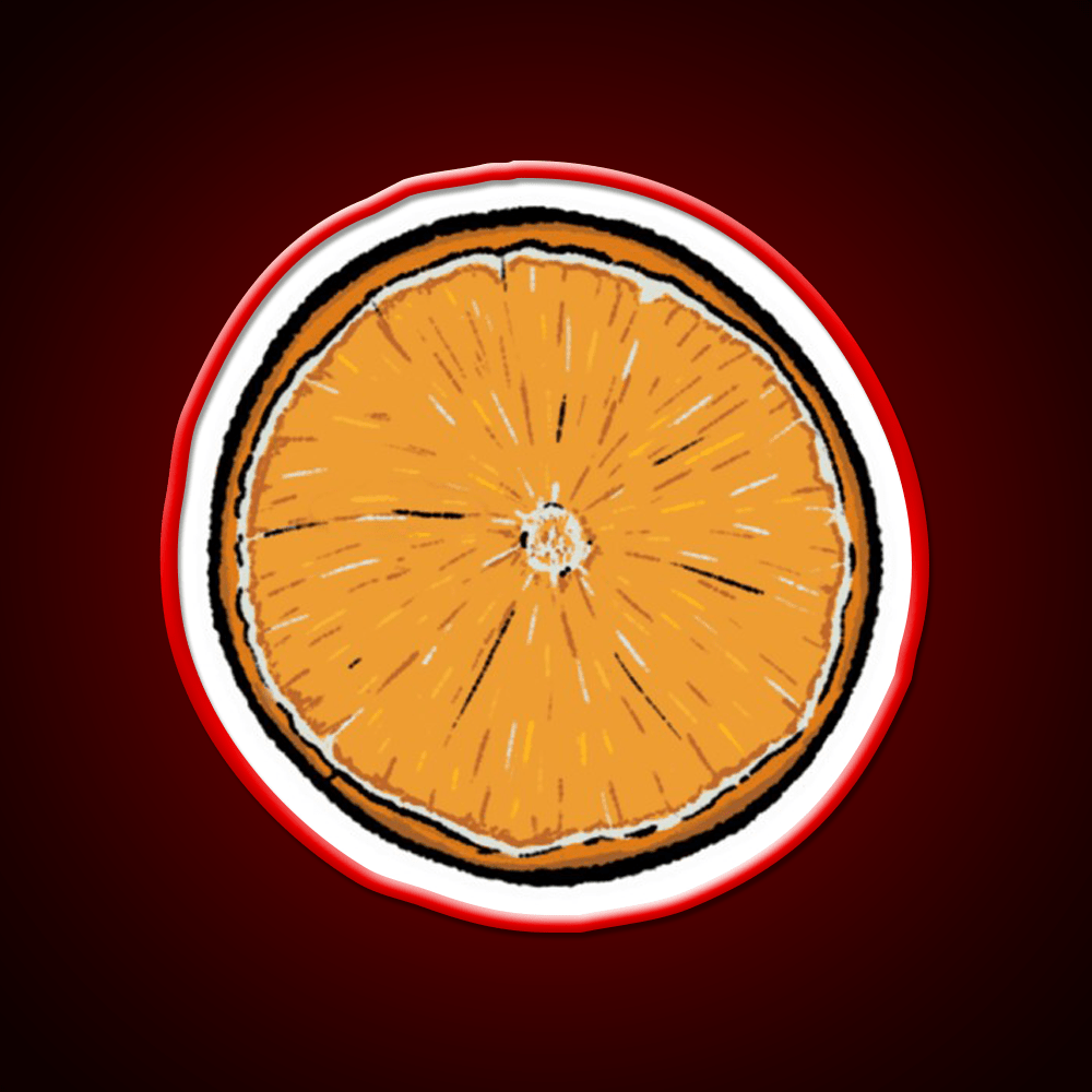 One Single Orange Slice Snack Food Led Neon Sign Rgb Color - Shineneon