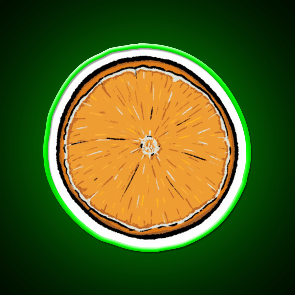One Single Orange Slice Snack Food Led Neon Sign Rgb Color - Shineneon