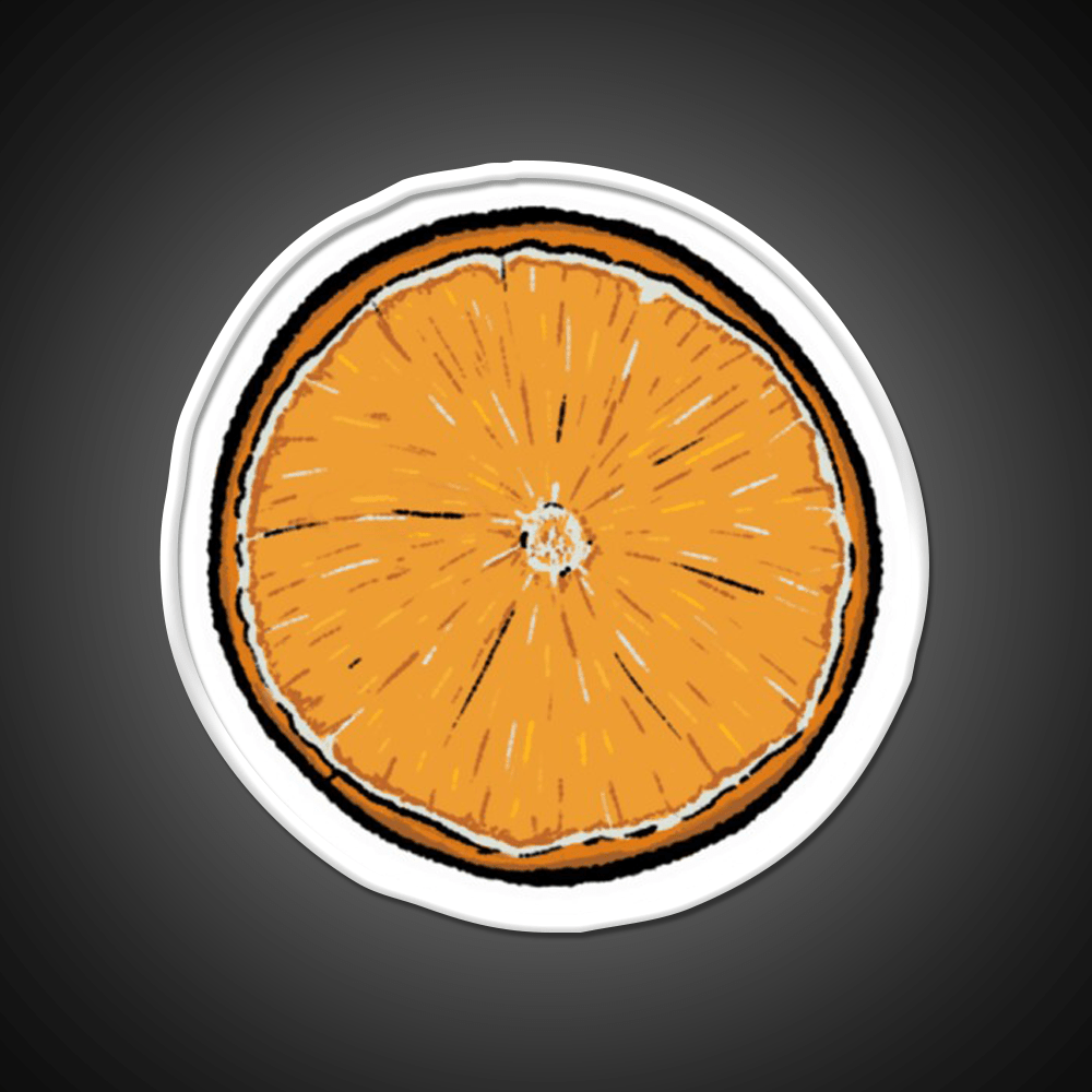 One Single Orange Slice Snack Food Led Neon Sign Rgb Color - Shineneon
