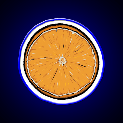 One Single Orange Slice Snack Food Led Neon Sign Rgb Color - Shineneon