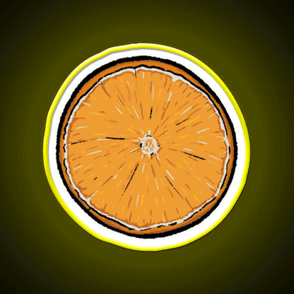 One Single Orange Slice Snack Food Led Neon Sign Rgb Color - Custom LED neon sign front view