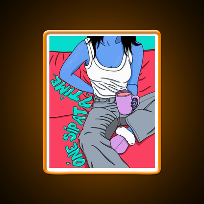 One Sip At A Time Cafe Led Neon Sign Espresso Bar Art Rgb Color