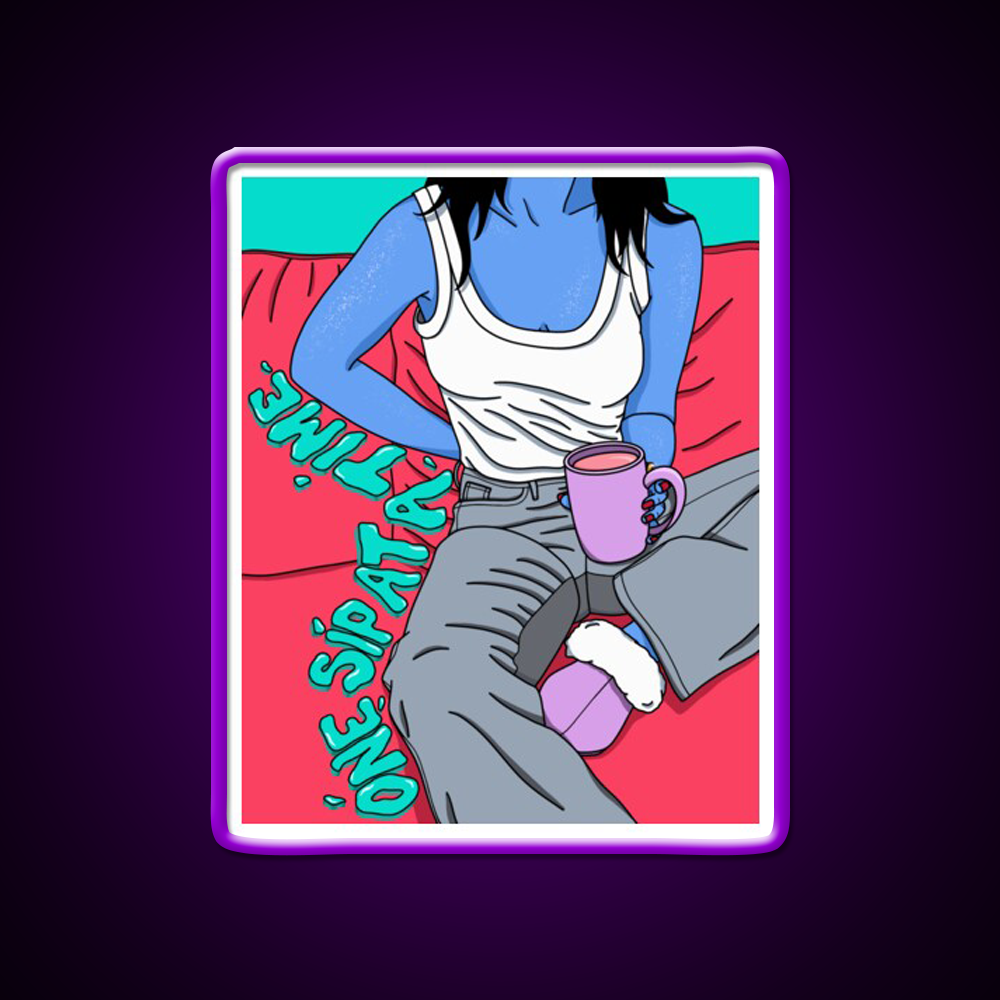 One Sip At A Time Cafe Led Neon Sign Espresso Bar Art Rgb Color