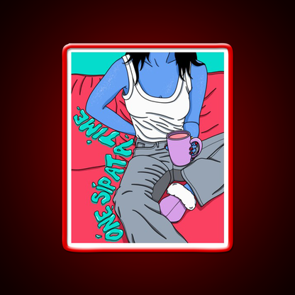 One Sip At A Time Cafe Led Neon Sign Espresso Bar Art Rgb Color