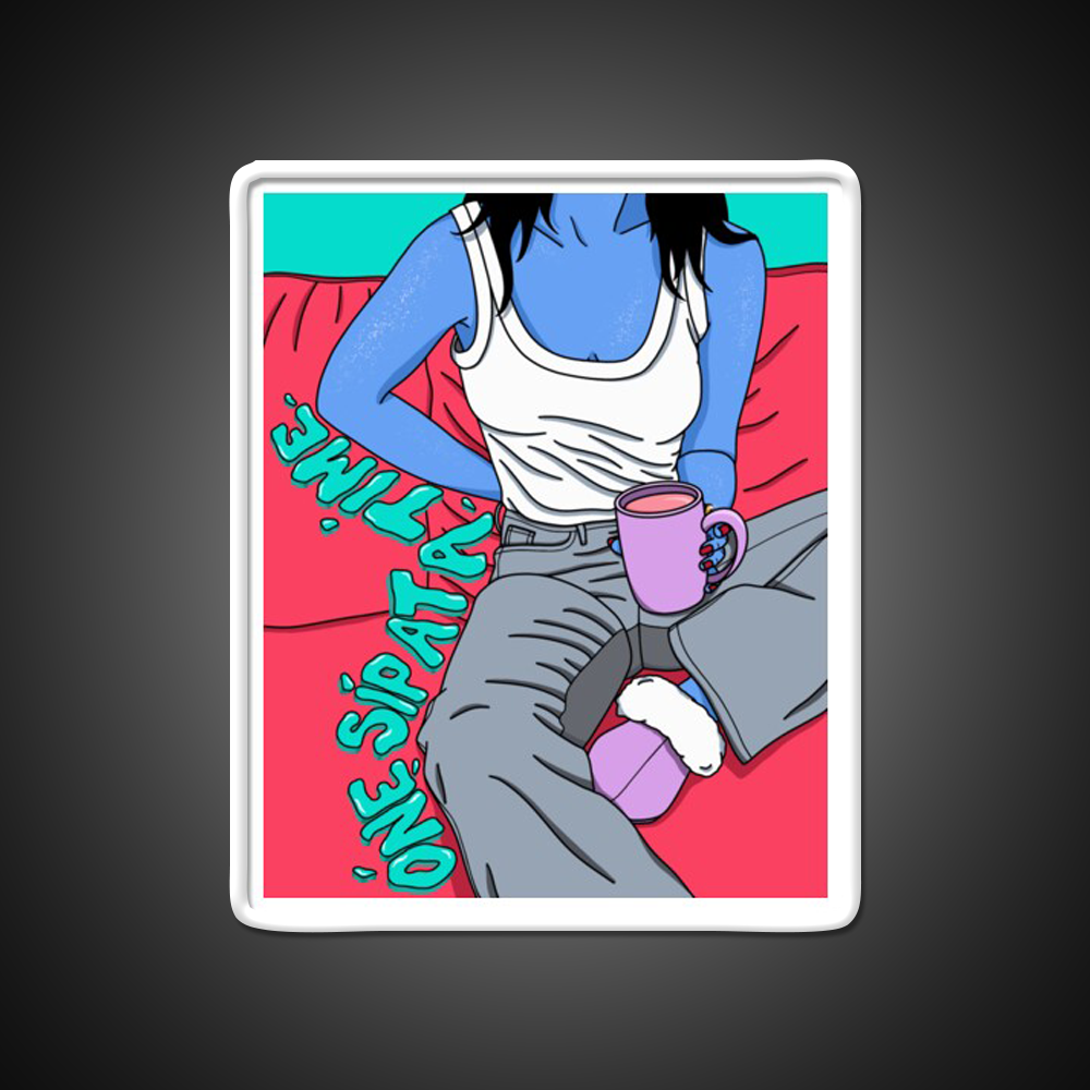 One Sip At A Time Cafe Led Neon Sign Espresso Bar Art Rgb Color