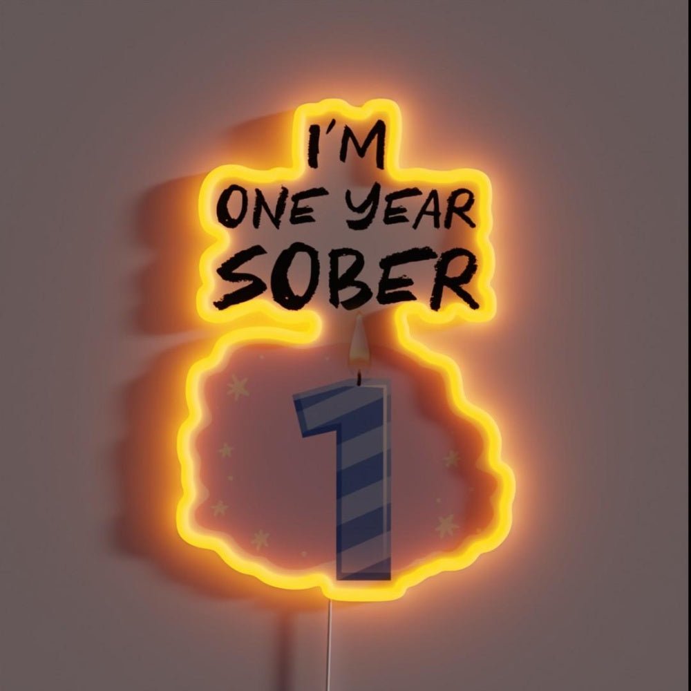 One Year Sobriety Rgb Led Neon Sign - Shineneon