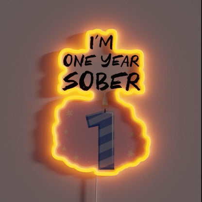 One Year Sobriety Rgb Led Neon Sign - Shineneon