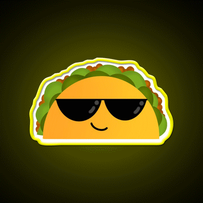 Onestealthytaco Merch Taco Led Neon Sign Mexican Food Sign Rgb Color - Custom LED neon sign front view