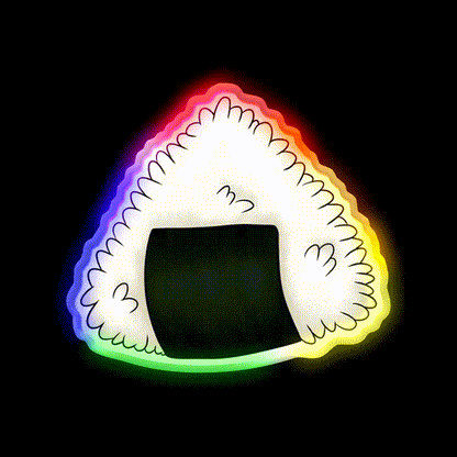 Onigiri Snack Food Led Neon Sign Rgb Color - LED neon sign close-up detail