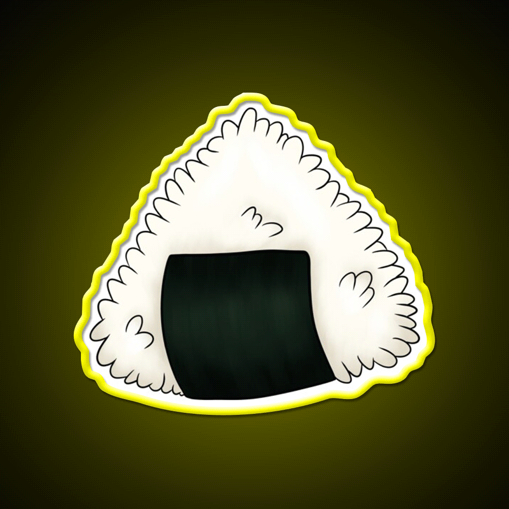 Onigiri Snack Food Led Neon Sign Rgb Color - Custom LED neon sign front view