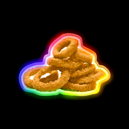 Onion Rings Fast Food Led Neon Sign For Burger Place Rgb Color - LED neon sign close-up detail