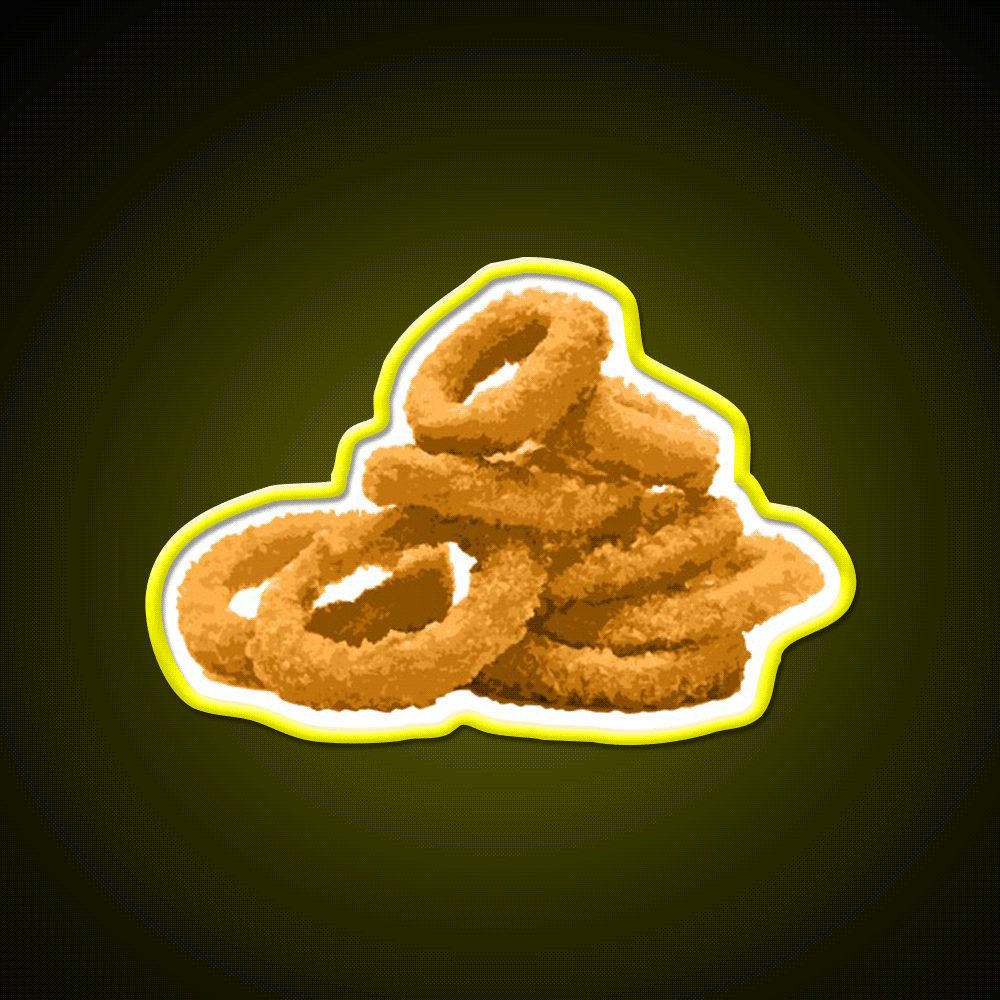 Onion Rings Fast Food Led Neon Sign For Burger Place Rgb Color - Custom LED neon sign front view