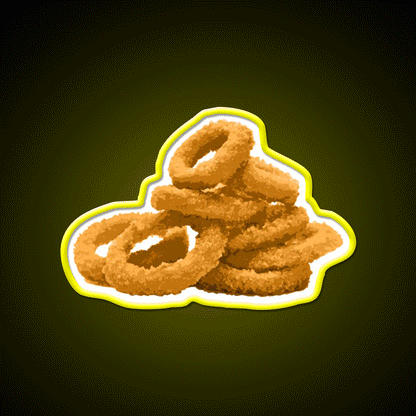Onion Rings Fast Food Led Neon Sign For Burger Place Rgb Color - Custom LED neon sign front view