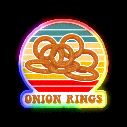 Onion Rings Retro Sunset Fast Food Led Neon Sign For Burger Place Rgb Color - LED neon sign close-up detail