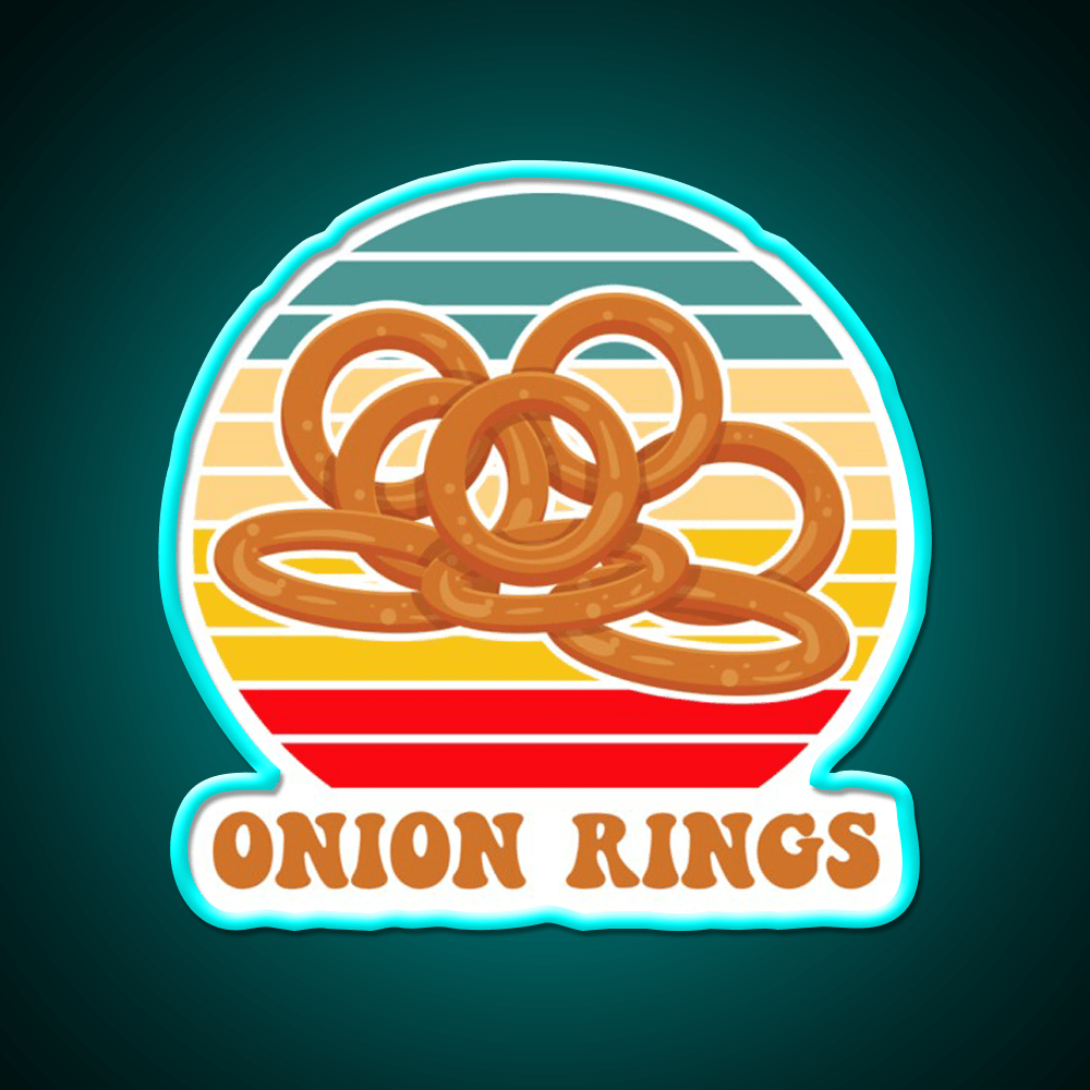 Onion Rings Retro Sunset Fast Food Led Neon Sign For Burger Place Rgb Color - Shineneon