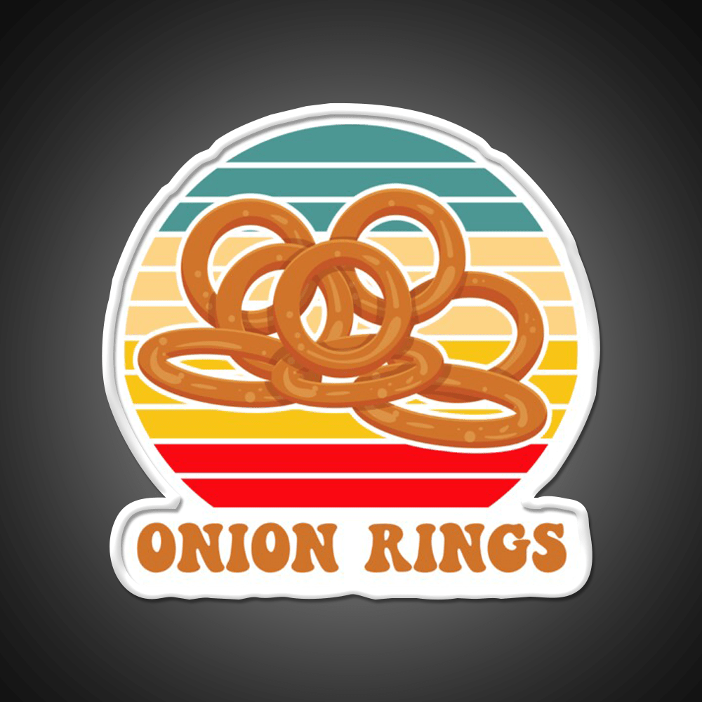 Onion Rings Retro Sunset Fast Food Led Neon Sign For Burger Place Rgb Color - Shineneon