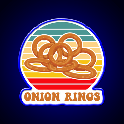 Onion Rings Retro Sunset Fast Food Led Neon Sign For Burger Place Rgb Color - Shineneon