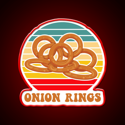 Onion Rings Retro Sunset Fast Food Led Neon Sign For Burger Place Rgb Color - Shineneon