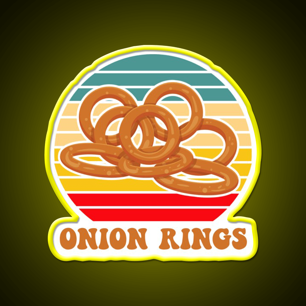 Onion Rings Retro Sunset Fast Food Led Neon Sign For Burger Place Rgb Color - Shineneon
