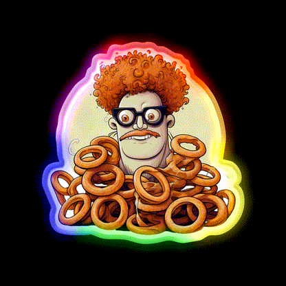 Onion Rings Snack Food Led Neon Sign Rgb Color - LED neon sign close-up detail