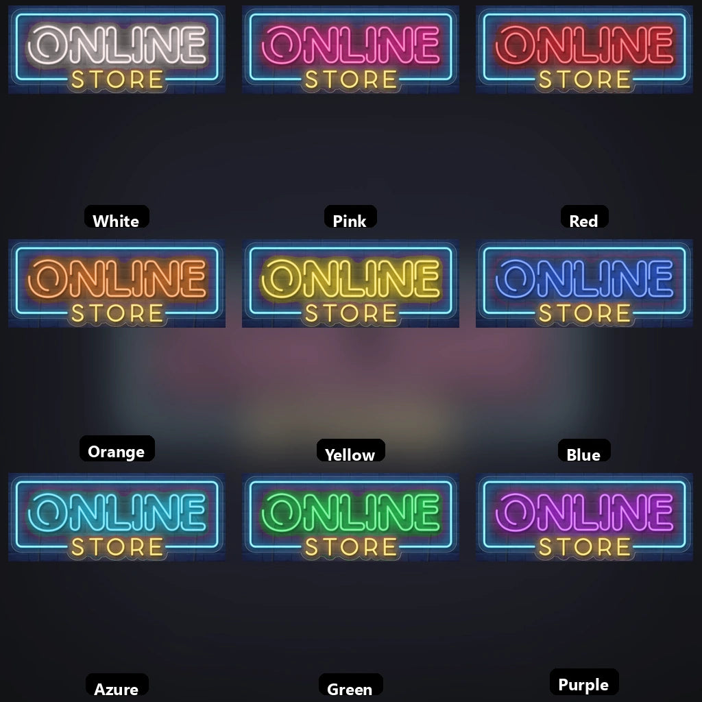 Online Store LED Neon Sign - 05 Color Grid