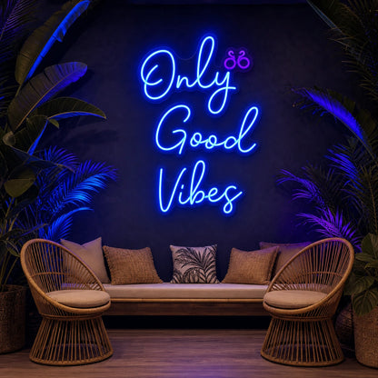 Only Good Vibes LED Neon Sign Garage Man Cave Neon Sign size image