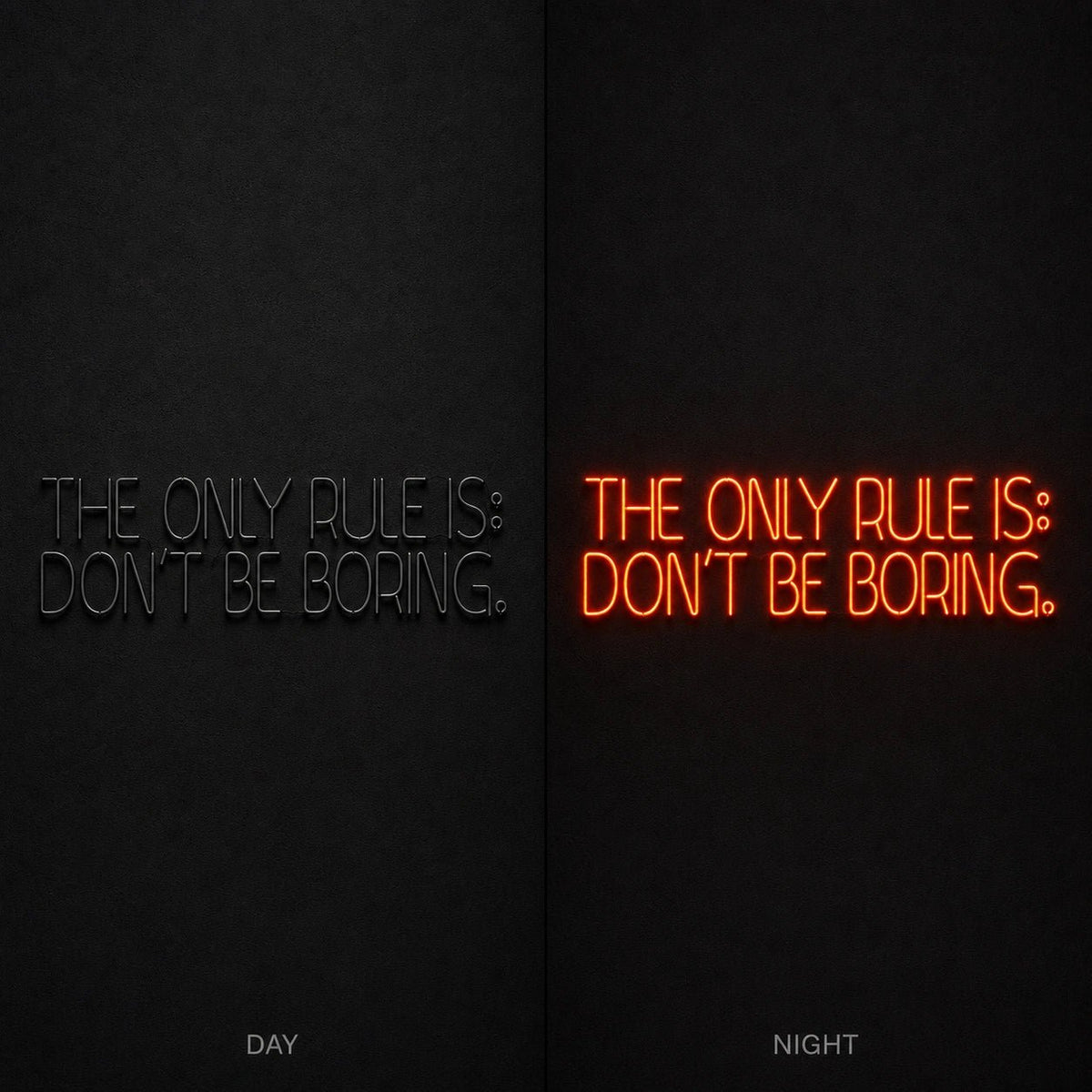 Only Rules Is Don T Be Boring LED Neon Sign Garage Man Cave Neon Sign - Shineneon