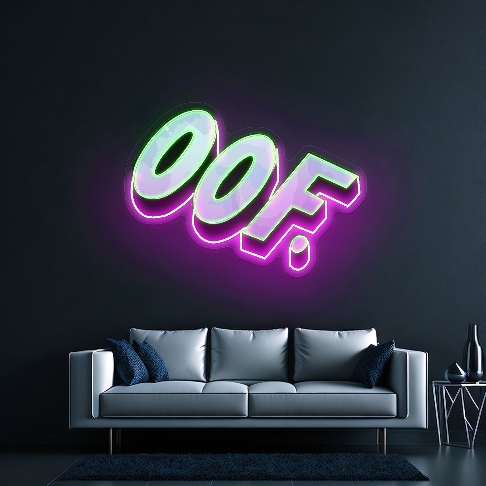 Oof Blue Aesthetic Artwork Led Neon