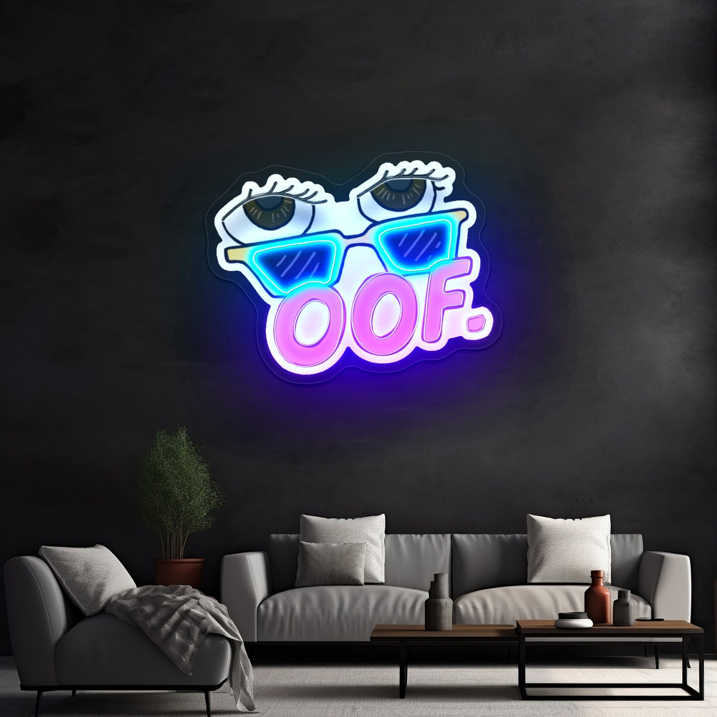 Oof Yellow Sunglasses Artwork Led Signs For Business