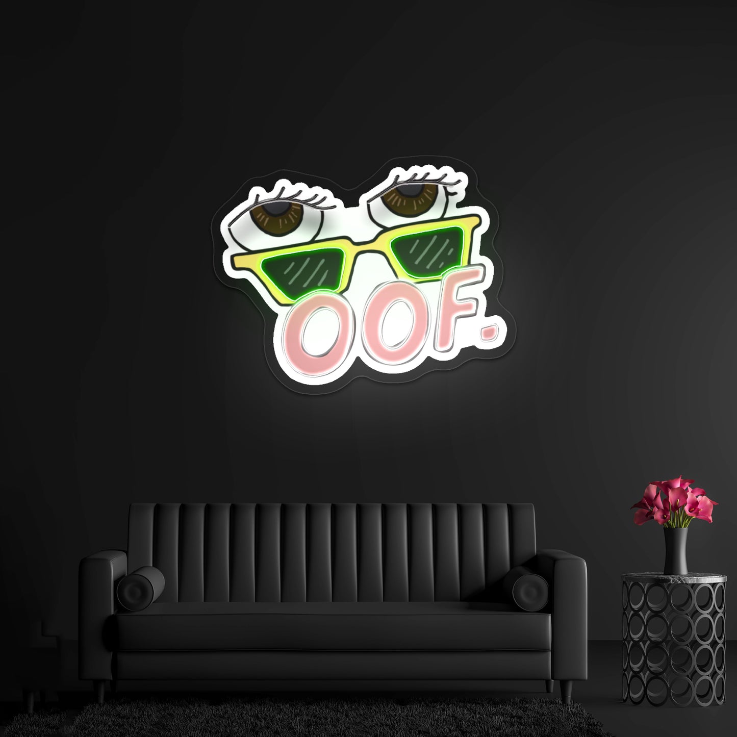 Oof Yellow Sunglasses Artwork Led Signs For Business