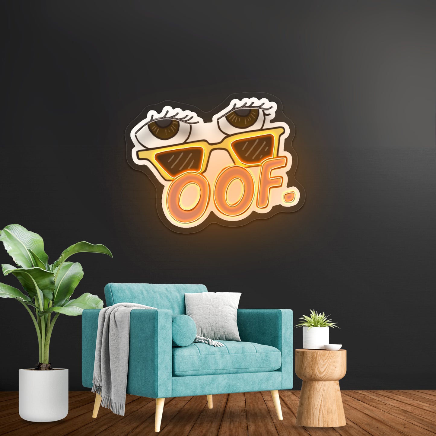 Oof Yellow Sunglasses Artwork Led Signs For Business