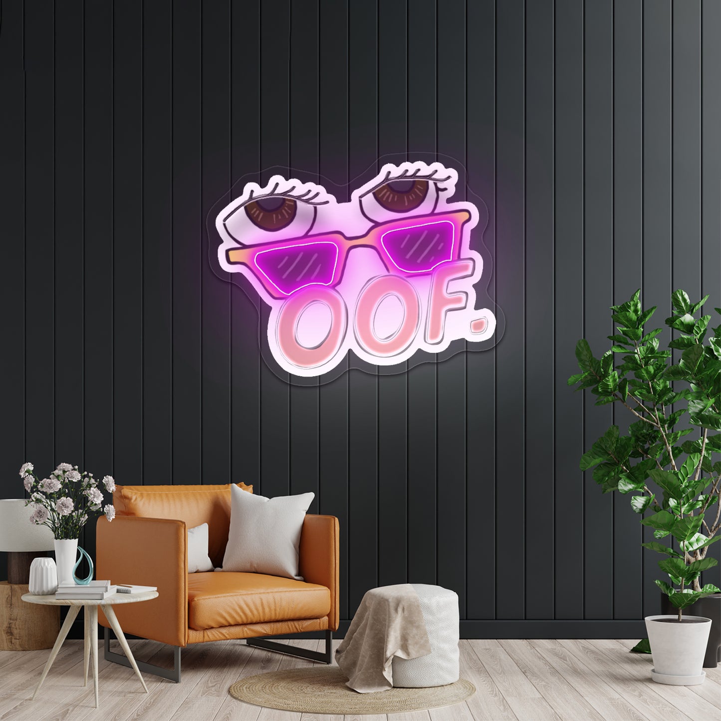 Oof Yellow Sunglasses Artwork Led Signs For Business