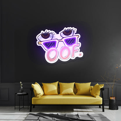 Oof Yellow Sunglasses Artwork Led Signs For Business