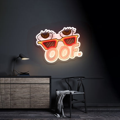 Oof Yellow Sunglasses Artwork Led Signs For Business