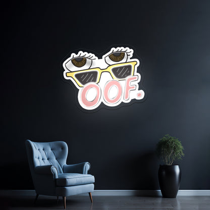 Oof Yellow Sunglasses Artwork Led Signs For Business