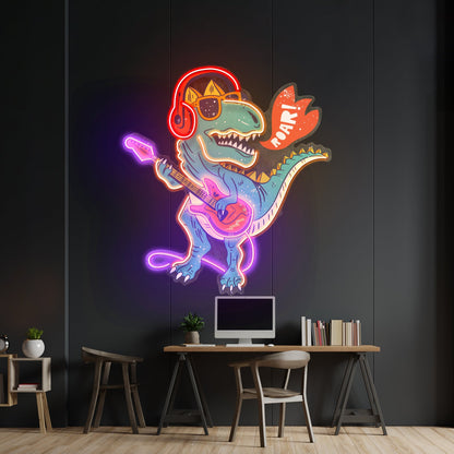 Ool Dinosaur Playing Guitar Led Neon Sign Light Custom Led Signs - Shineneon