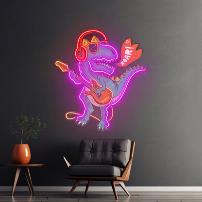 Ool Dinosaur Playing Guitar Led Neon Sign Light Custom Led Signs - Shineneon