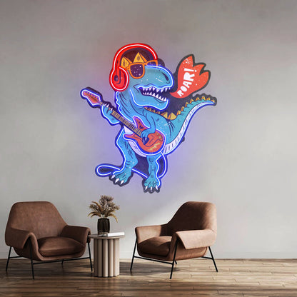 Ool Dinosaur Playing Guitar Led Neon Sign Light Custom Led Signs - Shineneon