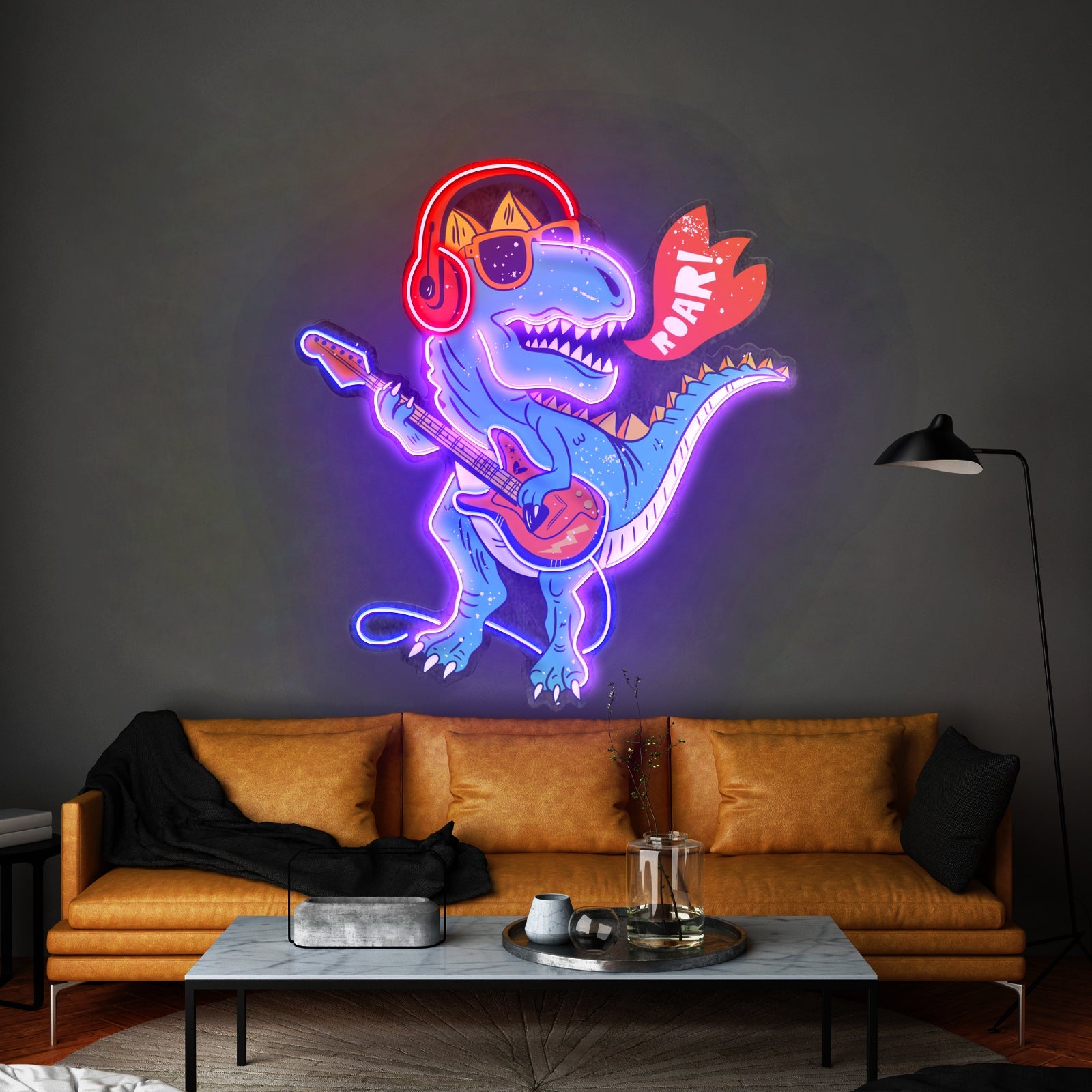Ool Dinosaur Playing Guitar Led Neon Sign Light Custom Led Signs - Shineneon
