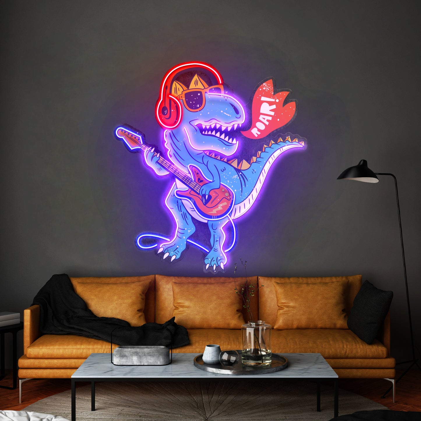 Ool Dinosaur Playing Guitar Led Neon Sign Light Custom Led Signs