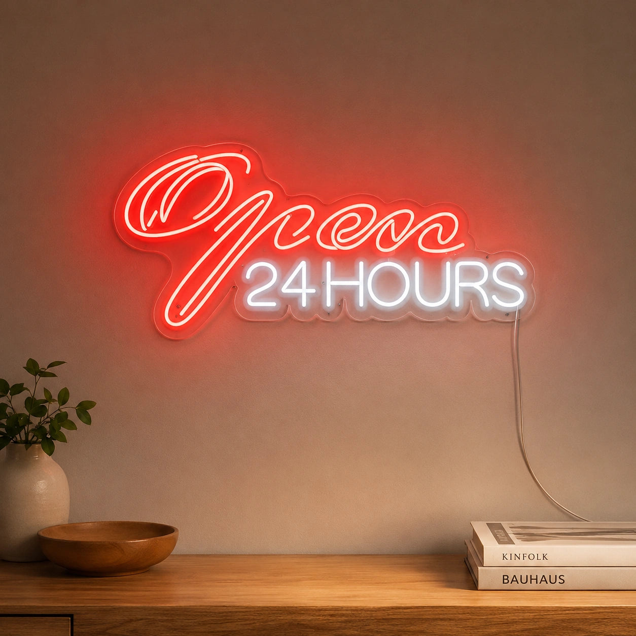 Open 24 Hours Lounge Neon Sign LED Neon Sign high-converting product image