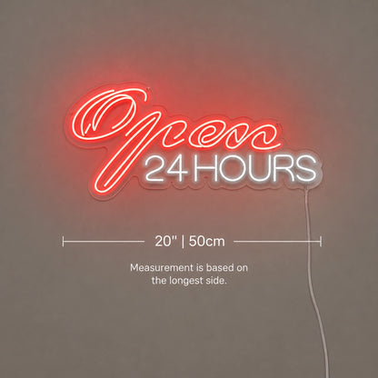 Open 24 Hours Lounge Neon Sign LED Neon Sign size image