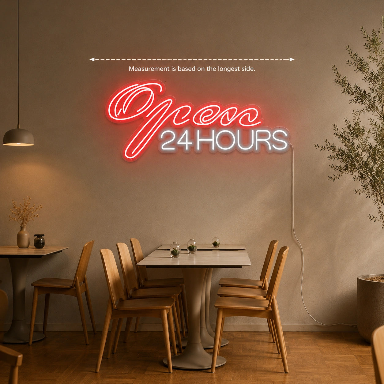 Open 24 Hours Man Cave LED Neon Sign color grid