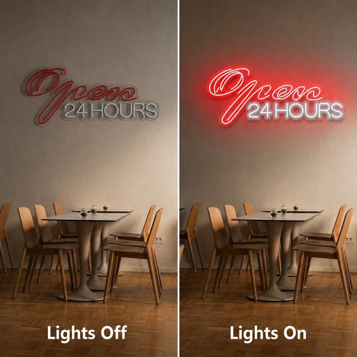 Open 24 Hours Man Cave LED Neon Sign - Shineneon