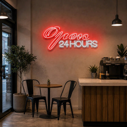 Open 24 Hours Man Cave LED Neon Sign - Shineneon