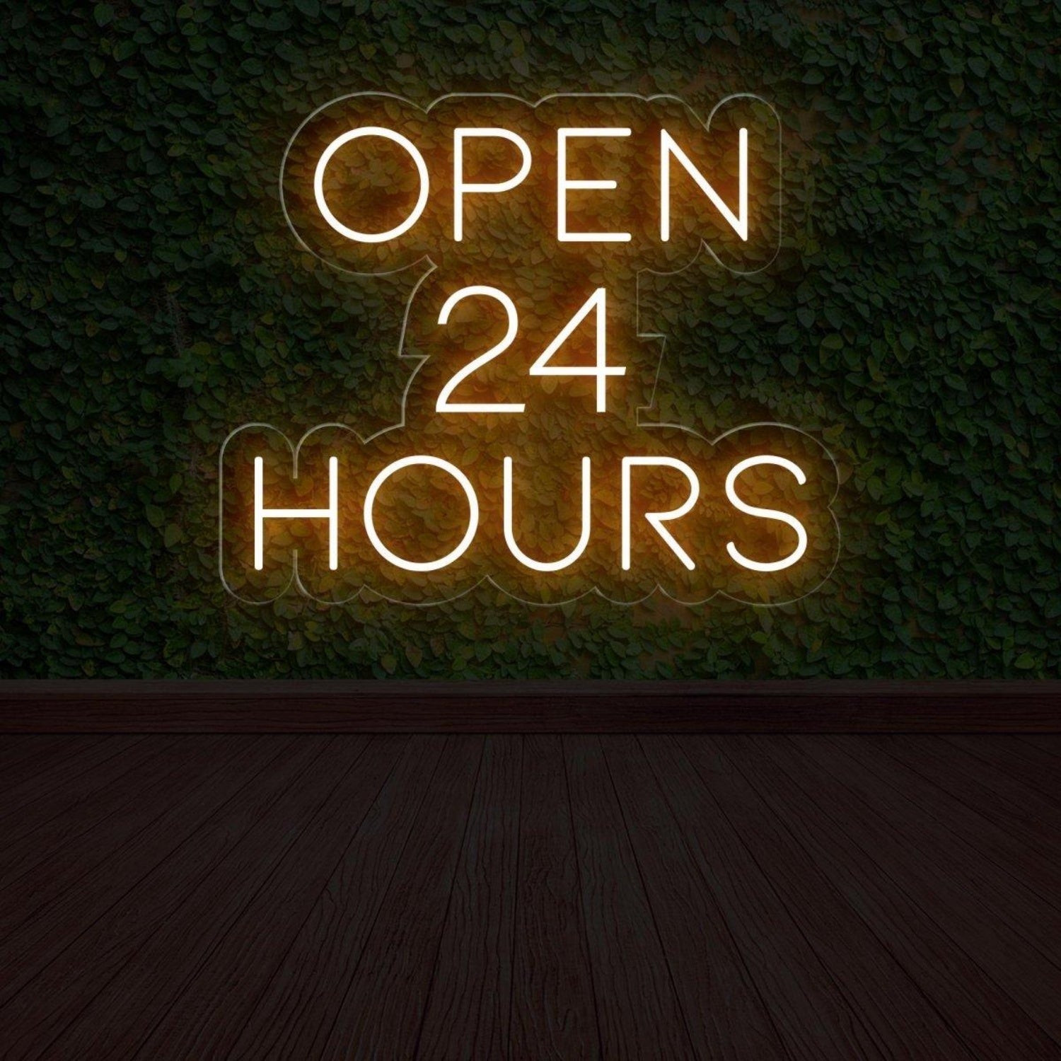 Open 24 Hours White Round Led Neon Sign For Business Storefront Wall Decor | Shineneon