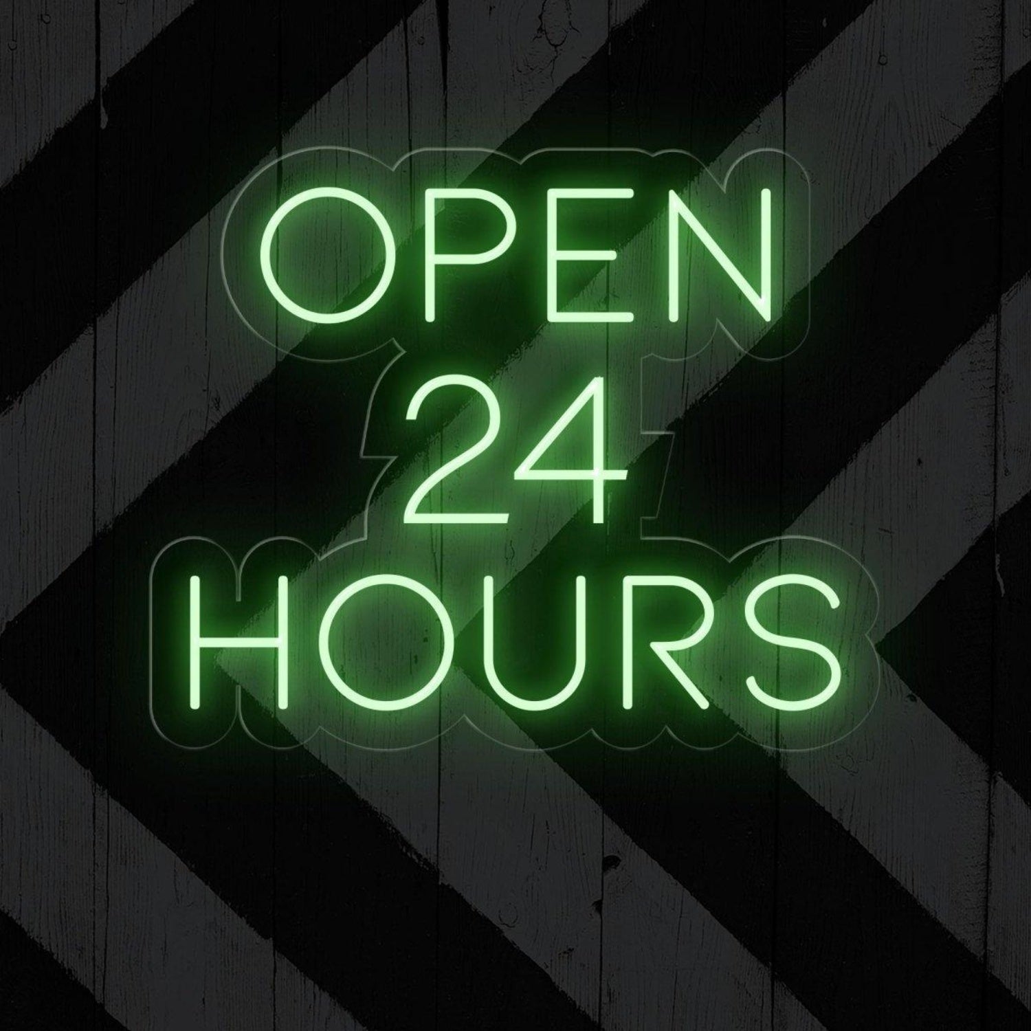 Open 24 Hours White Round Led Neon Sign For Business Storefront Wall Decor | Shineneon