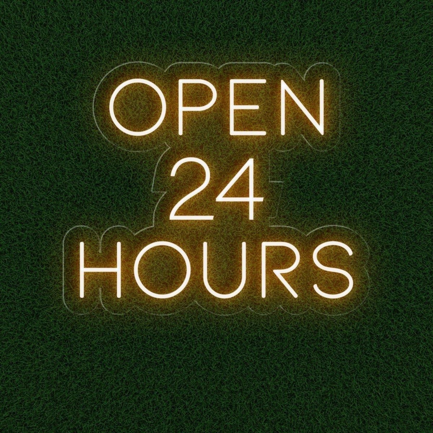 Open 24 Hours White Round Led Neon Sign For Business Storefront Wall Decor | Shineneon