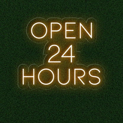 Open 24 Hours White Round Led Neon Sign For Business Storefront Wall Decor | Shineneon